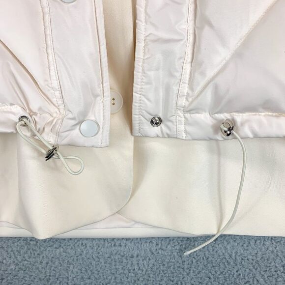 Grey Lab Down Filled Jacket Womens Small Ivory Designer Chic Boho Goose Feathers - Picture 7 of 16